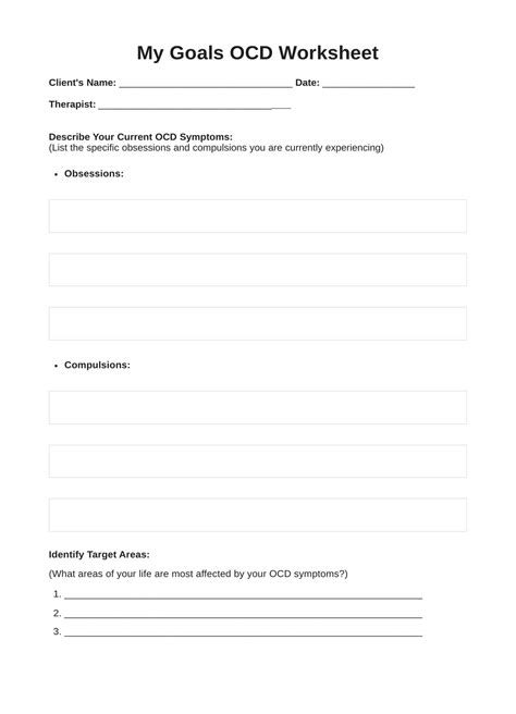 Ocd Worksheet And Example Free Pdf Download