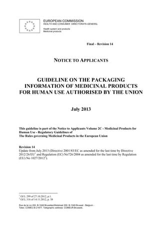 Guideline Packaging Information Pdf