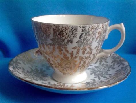 Vintage Royal Vale Gold Chintz Tea Cup And Saucer Bone China England