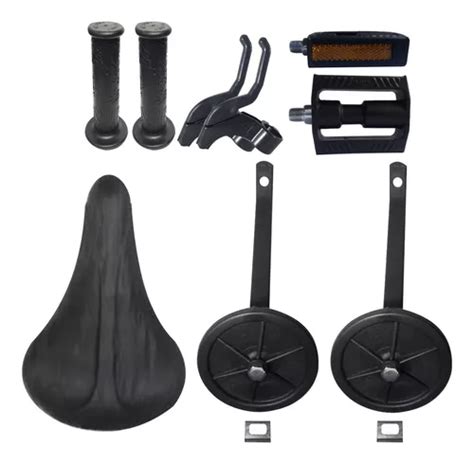 Kit Selim Safari Pedal Manete Manopla Rodinha Aro 16 Preto Frete grátis