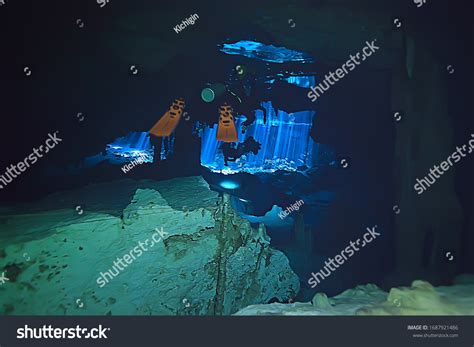 Diving Cenotes Mexico Dangerous Caves Diving Stock Photo 1687921486