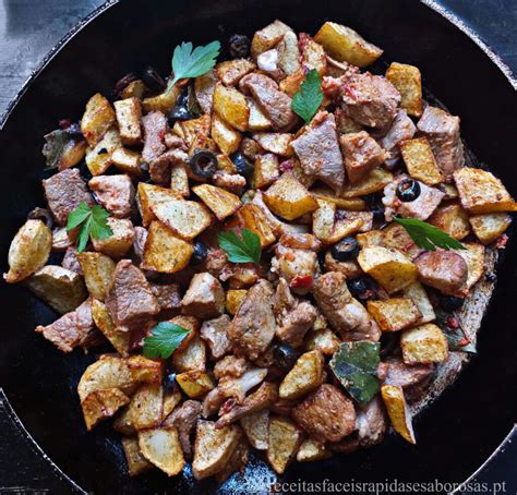 Receita de carne de porco à portuguesa Receitas fáceis rápidas e