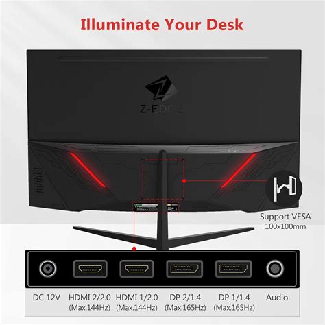 Z Edge Inch Curved Gaming Monitor Qhd K X Hz