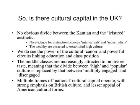 Ppt Cultural Capital And Social Stratification In Britain Powerpoint