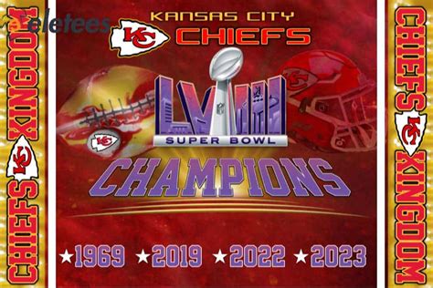 KC Chiefs Four-Time Super Bowl Champions Flag 2024