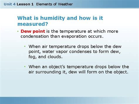 Unit 4 Lesson 1 Elements Of Weather Unit