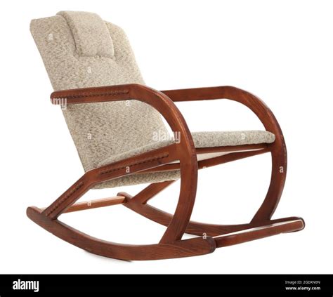 Modern rocking-chair isolated on white Stock Photo - Alamy