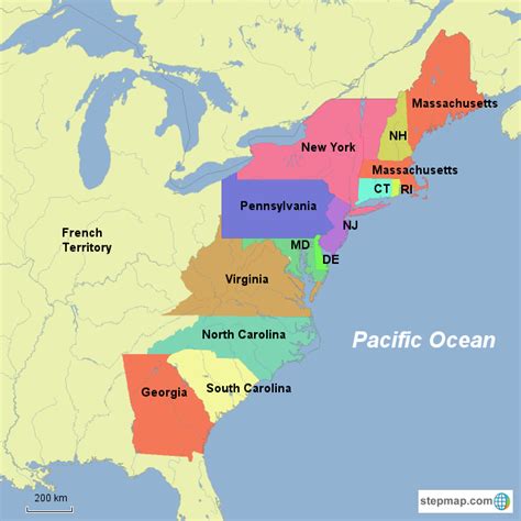 Show Me A Map Of The 13 Colonies Map Of The Us With Interstates