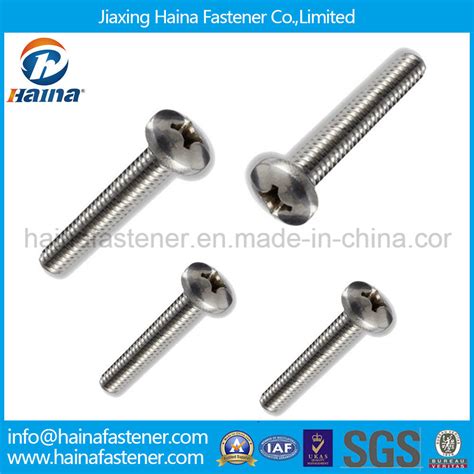 Stainless Steel Pan Head Screw Cross Recess Machine Screws With Cross