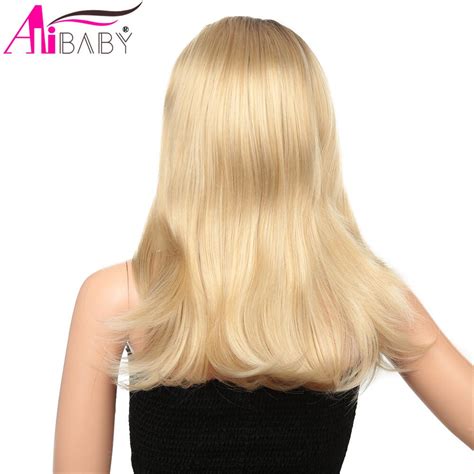 20 Tommer Syntetisk Paryk Blond Blonde Front Paryk Grandado