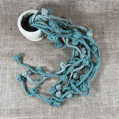 Crochet String Of Pearls Handmade Pot Plant Etsy Italia