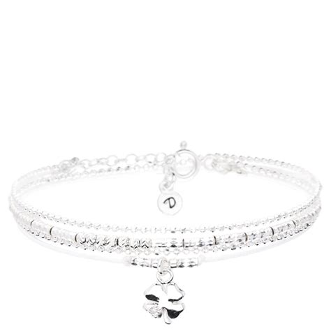 Bracelet Trèfle Oxyde Double Rangs Blanc DORIANE BIJOUX