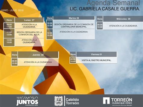 Agenda Semanal Lic Gabriela Casale Guerra Cabildo Torre N Ppt Descargar