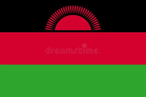 Malawi Flag. Official Colors. Flat Vector Illustration Stock Vector - Illustration of ...