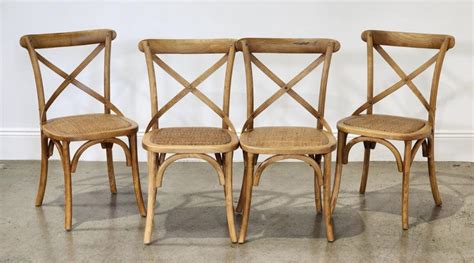 Lot Set Of Four Crossback Dining Chairs X X Cm