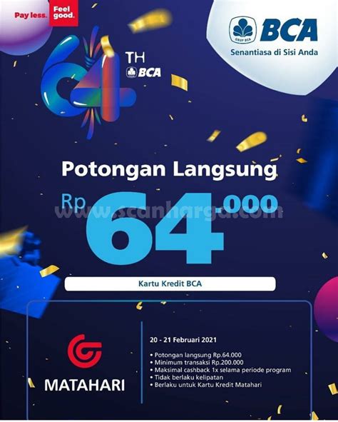 Matahari Depstore Promo Hut Bca Dapatkan Diskon Langsung Rp