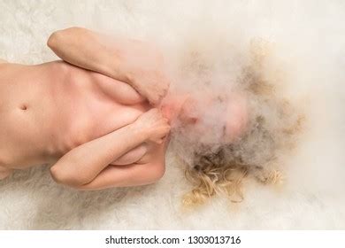 Beautiful Naked Woman Blonde Long Curly Stock Photo 1303013722 Shutterstock
