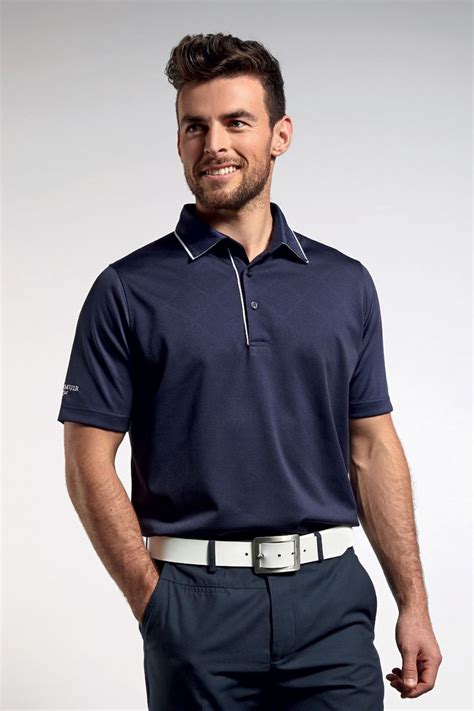 Mens Diamond Body Mapping Performance Tailored Collar Golf Polo Shirt