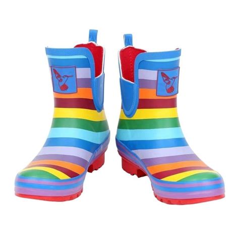 Evercreatures Womens Rainbow Ankle Wellington Boots