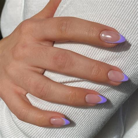 Amazon KQueenest 30 Pcs Light Purple French Tip Press On Nails