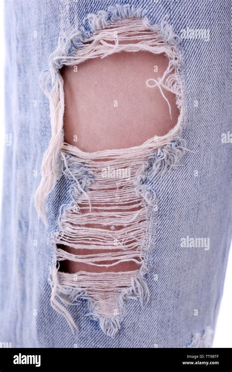 Torn jeans, closeup Stock Photo - Alamy