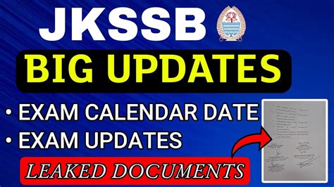 Jkssb Exam Calendar Latest Update 2023 Official Notification Jkssb