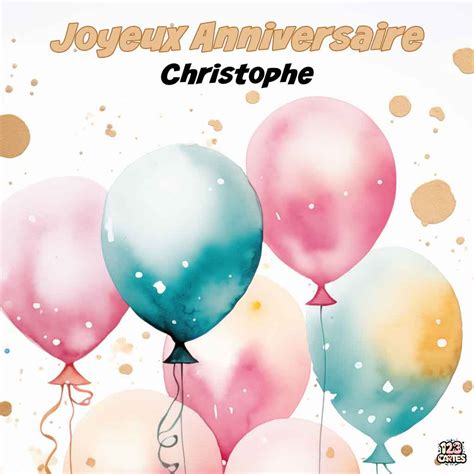 Ballons Aquarelle Avec Le Texte Joyeux Anniversaire Christophe Cartes