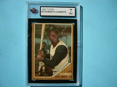 1962 TOPPS MLB BASEBALL CARD 10 ROBERTO CLEMENTE KSA 7 NM SHARP 62