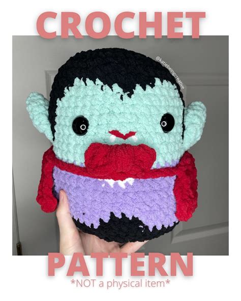 Vampire Plushie Crochet Pattern For Halloween Inspired By Vince The