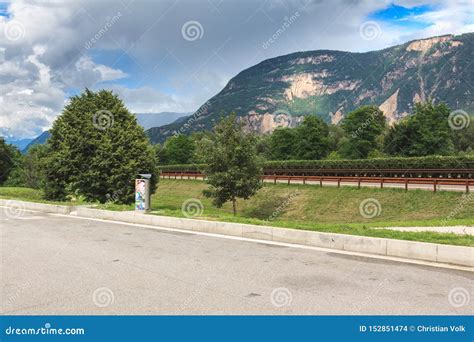 View Onto The Mountains From A Parking Lot Stock Photo Image Of