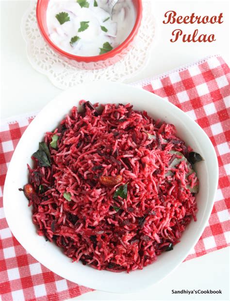 Sandhiyas Cookbook Beetroot Rice Beetroot Pulao Variety Rice