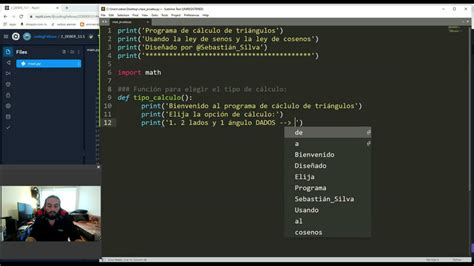 Programa en Python para resolver triángulos utilizando la ley de Senos