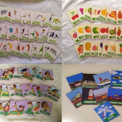 Kit Flashcards Animais Frutas A Es Transportes Elo