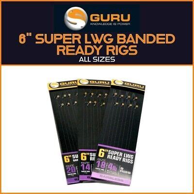 GURU 6 SUPER LWG BANDED READY RIGS NEW ALL SIZES READY HOOKS TO