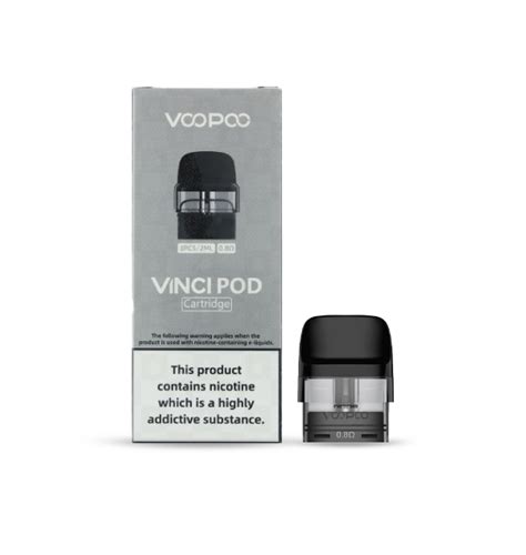 3x Voopoo Vinci Pod Cartridge 2 ml Capacity 0 8Ω Replacement Pods I