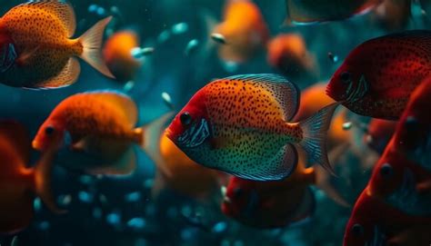 Premium Ai Image Vibrant School Of Clown Fish Swimming In Tropical