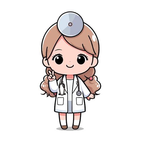 Premium Vector | Beautiful young female nurse cartoon illustration