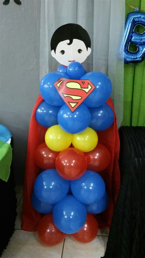 Superman Balloons Superhero Noahs 1st Birthday Party Superman