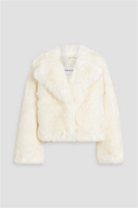 Buy STAND STUDIO Samara Faux Fur Jacket White Fr 34 Ivory At 60 Off