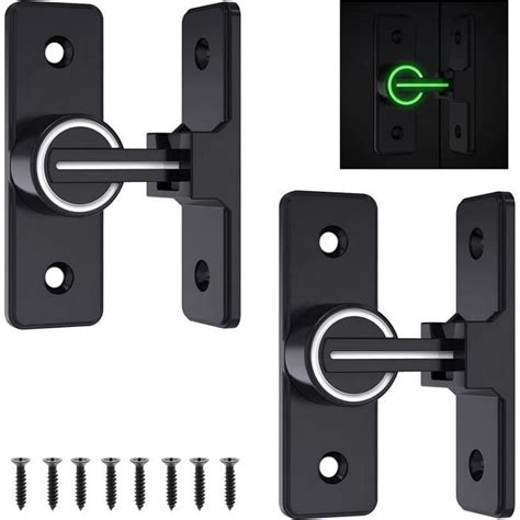 2Pcs Lumineuses De Verrou Porte Coulissante Serrure Porte 90 Loquet