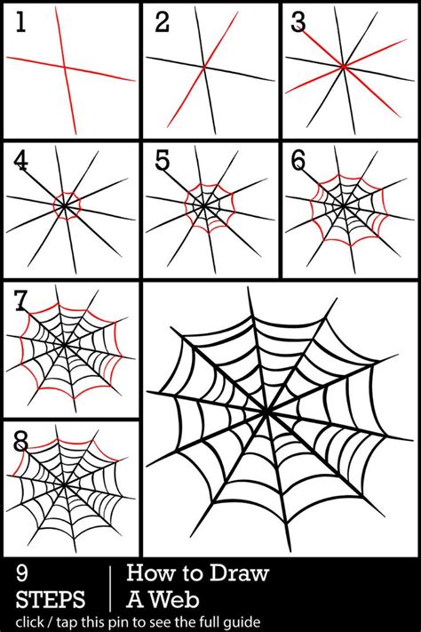 draw  spider web simple halloween drawing guide spider web