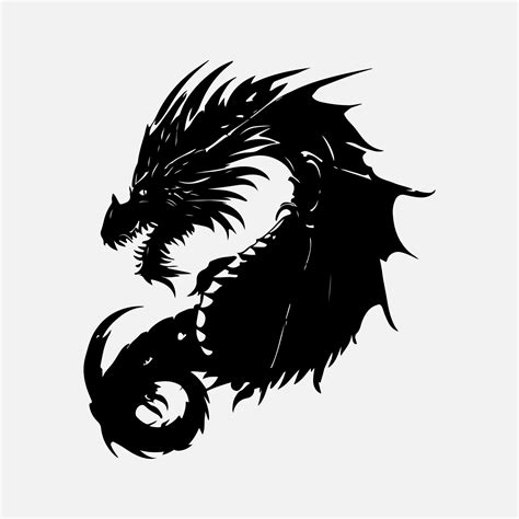 black dragon vector silhouette 24480370 Vector Art at Vecteezy