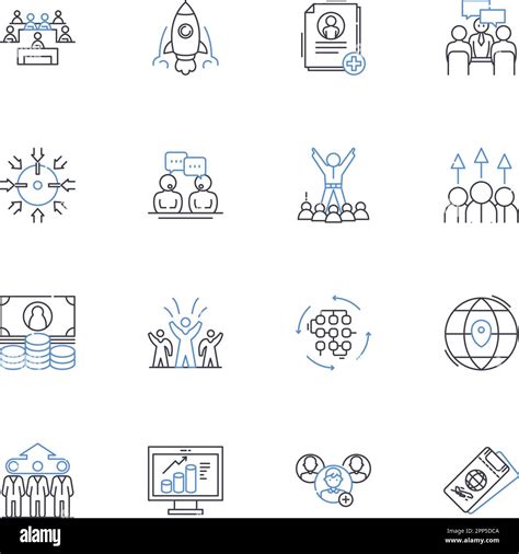 Collaboration And Engagement Line Icons Collection Synergy Alignment