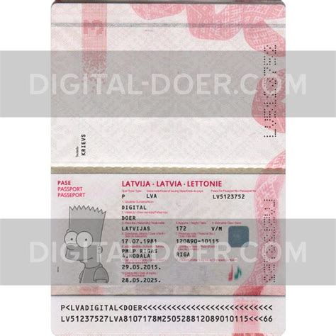 Latvia Passport Editable Template Psd