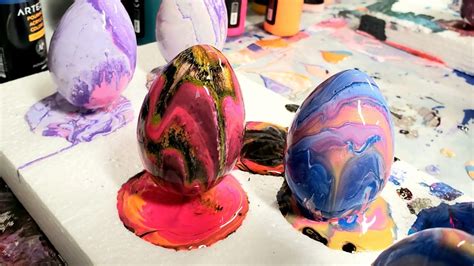 Acrylic Pour On Easter Eggs Happy Easter Youtube