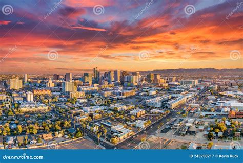 Phoenix, Arizona, USA Downtown Skyline Drone Aerial Stock Image - Image ...