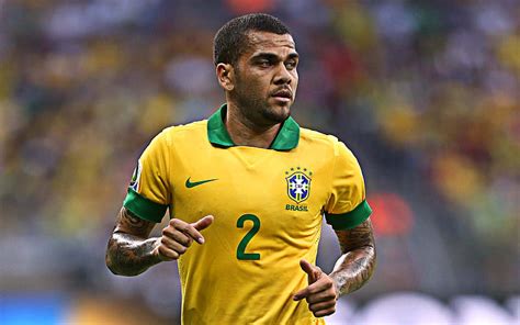 Dani Alves Portrait Brazilian Football Player Brazil National