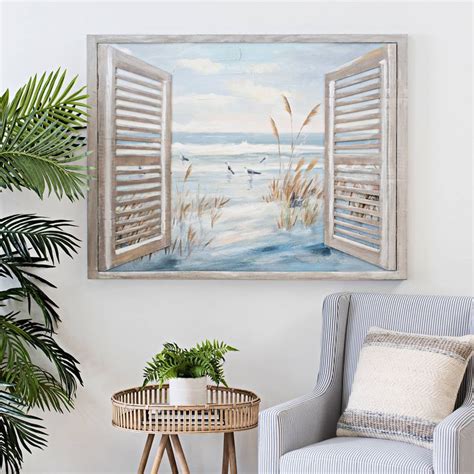 Beach Window Painting Beach Wall Art Beach Canvas Art Beach Wall Decor