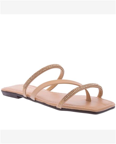 Riachuelo Rasteira Penélope Tiras Cruzadas Hotfix Nude