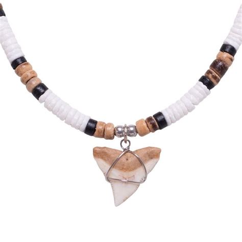 Puka Shell Shark Tooth Necklace Etsy